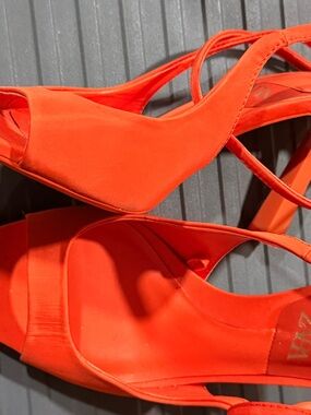 Zara Neon Orange Slingback Heels